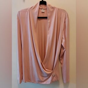 Copper Fit Pink Drape Front Top